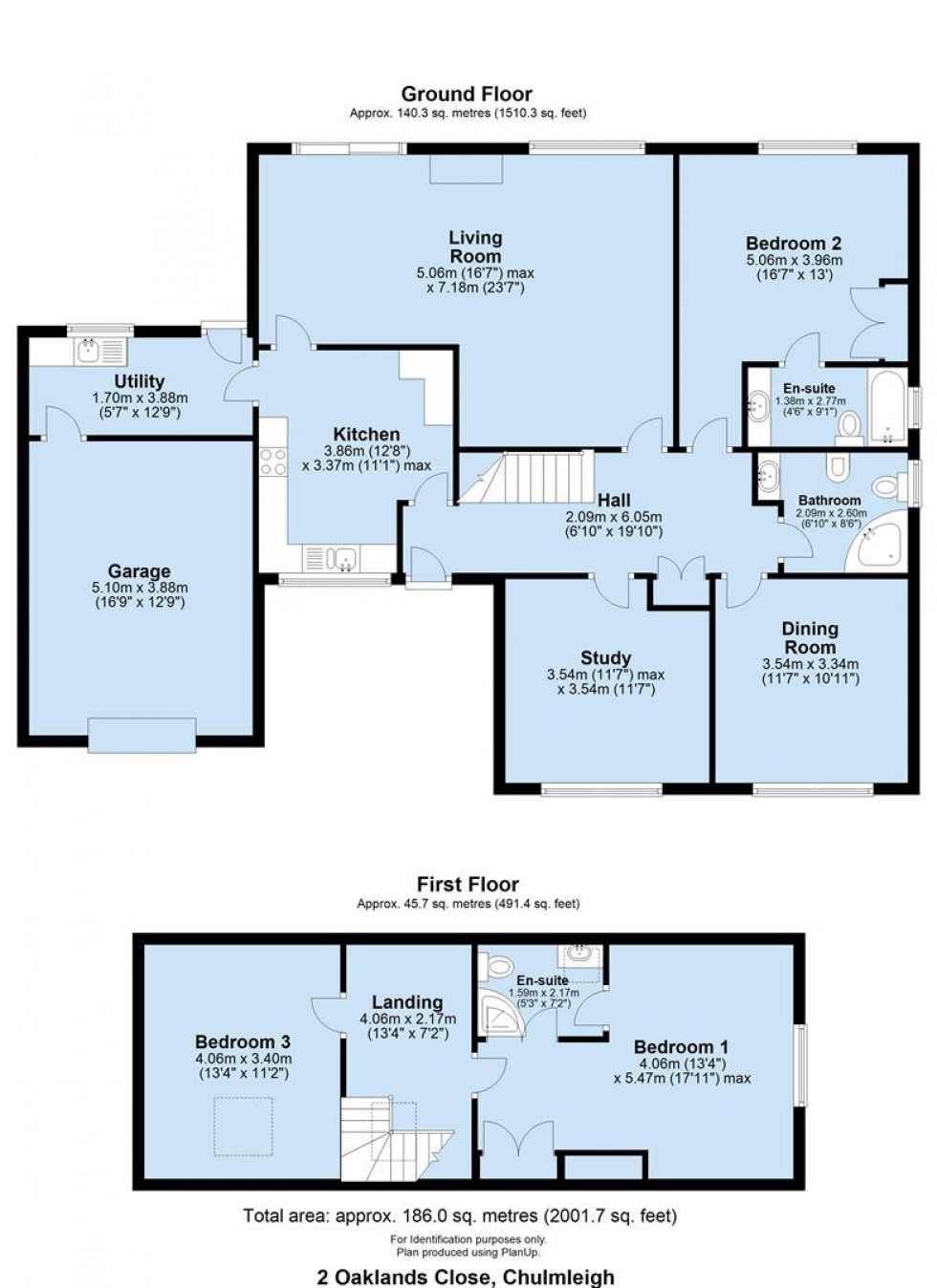 Floorplan for Oaklands Close, Chulmleigh